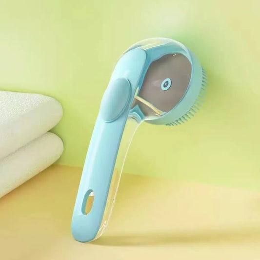 2-in-1 Pet Bath Brush with Built-In Shampoo Dispenser